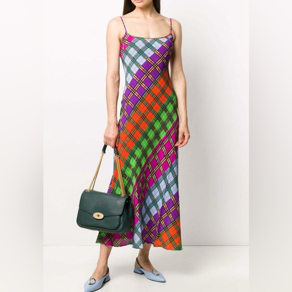 RIXO XL US12 Holly rainbow multicolor check print dress - Picture 7 of 16